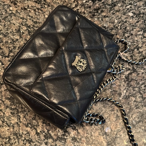 Pratesi Firenze Italian quilted black leather should bag NWT - Picture 11 of 15